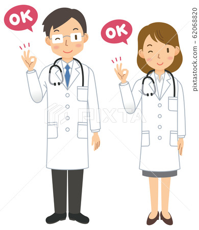 Doctor / doctor / male / female / lab coat / whole body Doctor / doctor / male / female / lab coat / whole body 62068820