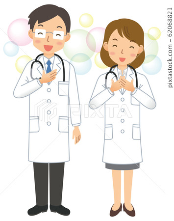 Doctor / doctor / male / female / lab coat / whole body Doctor / doctor / male / female / lab coat / whole body 62068821