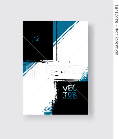 Black blue ink brush stroke on white background. Black blue ink brush stroke on white background. 62071591