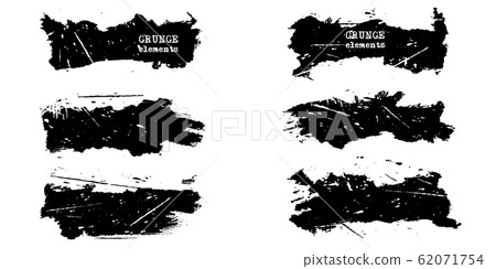 Vector black white paint set. Abstract 62071754