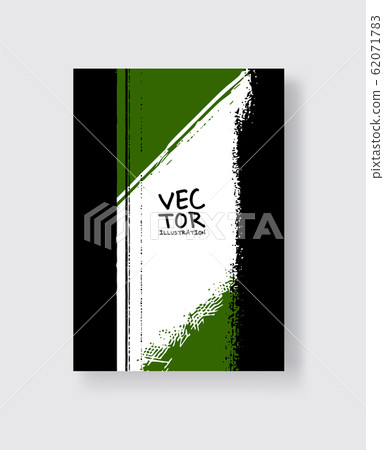Black green ink brush stroke on white background. 62071783