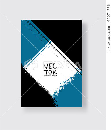 Black blue ink brush stroke on white background. 62071786