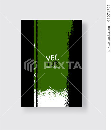 Black green ink brush stroke on white background. 62071795