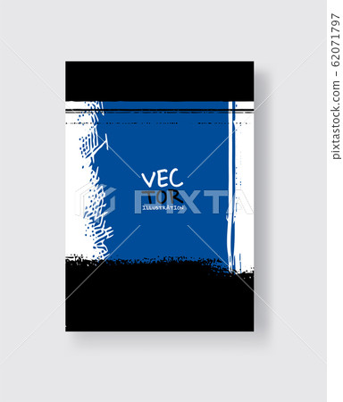Black blue ink brush stroke on white background. Black blue ink brush stroke on white background. 62071797