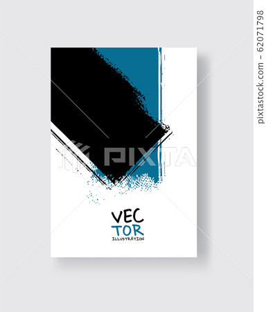 Black blue ink brush stroke on white background. 62071798