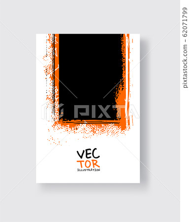Black orange ink brush stroke on white background. Black orange ink brush stroke on white background. 62071799