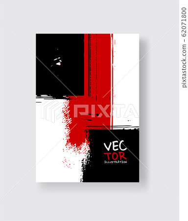 Black red ink brush stroke on white background. Black red ink brush stroke on white background. 62071800