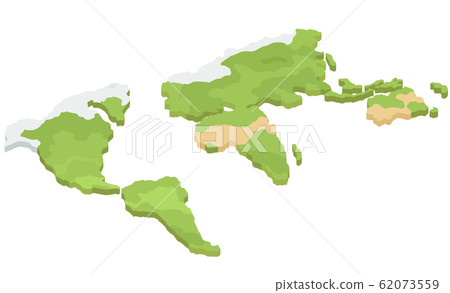 Concept of Global logistics network. 3d isometric map. Vector illustration. Color world map Concept of Global logistics network. 3d isometric map. Vector illustration. Color world map 62073559