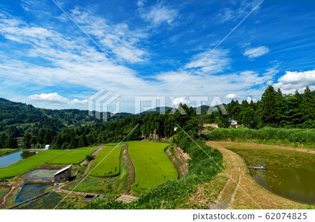 [Nagaoka, Niigata Prefecture] Yamakoshi's rice terraces and terrace pond summer 62074825