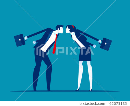 The confrontation of colleagues or partner. 62075183