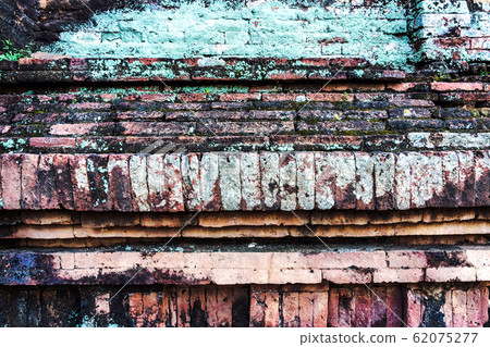 The ancient brick wall was neatly arranged and so strong that there was no space, even a small needle could not penetrate at Dhammayangyi Temple in Bagan, Myanmar. The ancient brick wall was neatly arranged and so strong that there was no space, even a small needle could not penetrate at Dhammayangyi Temple in Bagan, Myanmar. 62075277