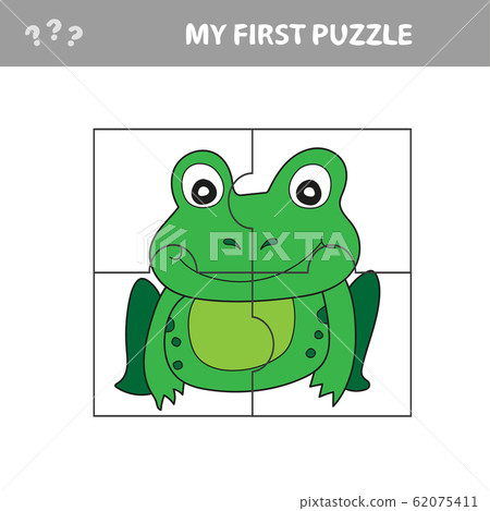 Education paper game for children, Frog. Use parts to create the image. Education paper game for children, Frog. Use parts to create the image. 62075411