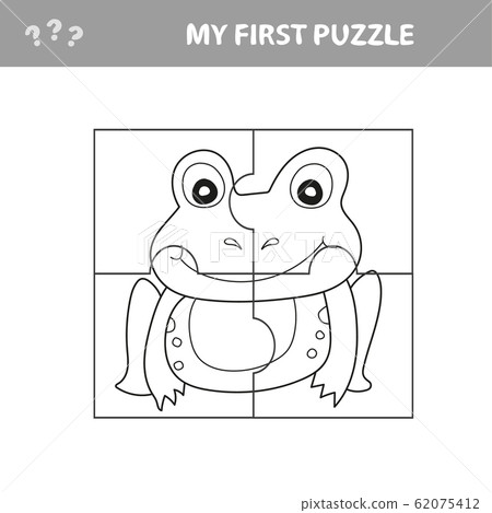 Education paper game for children, Frog. Use parts to create the image. Education paper game for children, Frog. Use parts to create the image. 62075412