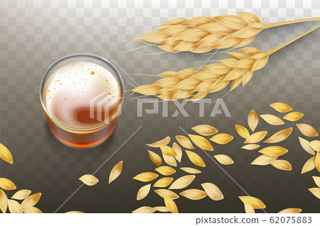 Whiskey in glass and cereals grains Whiskey in glass and cereals grains 62075883