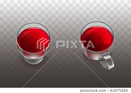 Red wine, fruit tea in glassware realistic Red wine, fruit tea in glassware realistic 62075884