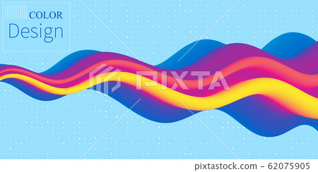 Fluid shape. Abstract flow. Trendy poster. Vector 62075905
