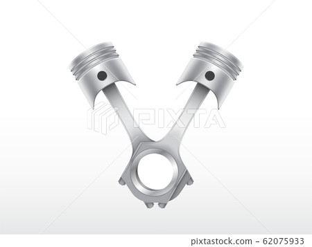 realistic engine pistons for garage, service. 62075933