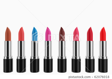 Lipstick is in a row with a different color. 62076018