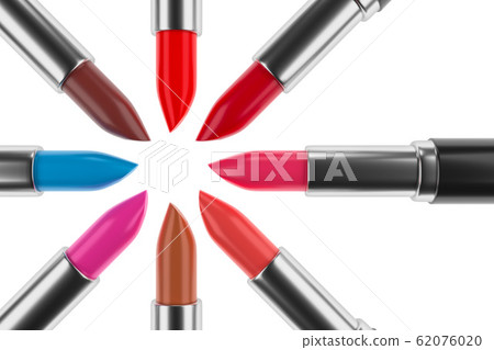 Lipstick is in a row with a different color. 62076020