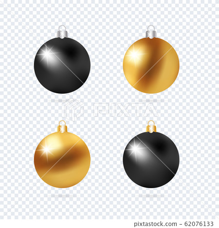 Realistic 3d Black and Gold Christmas Ball Fir Realistic 3d Black and Gold Christmas Ball Fir 62076133