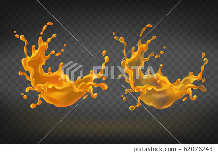 orange splashing. Translucent juice, paint orange splashing. Translucent juice, paint 62076243