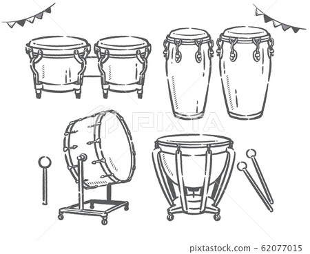 Illustration material set of percussion. 62077015