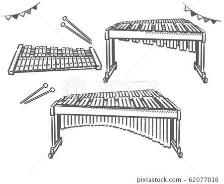 Illustration material set of percussion. 62077016