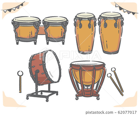 Illustration material set of percussion. 62077017