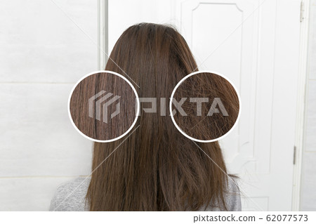 Healthy hair care keratin. Before and after Healthy hair care keratin. Before and after 62077573