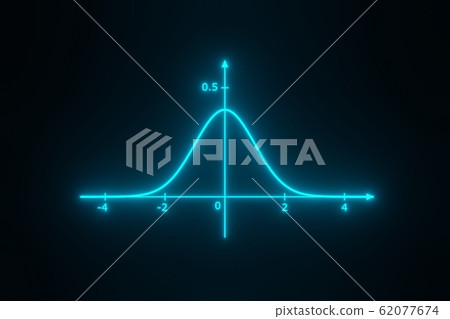 Graph of normal distribution floating in cyber... - Stock Illustration ...