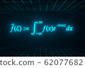 Definition of Fourier transform floating in cyberspace (with upper and lower grids) 62077682