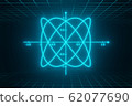 Graph of Lissajous curve floating in cyberspace (with upper and lower grids) 62077690