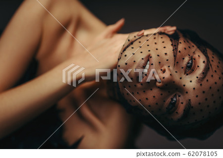 beauty elegant girl posing in black veil beauty elegant girl posing in black veil 62078105