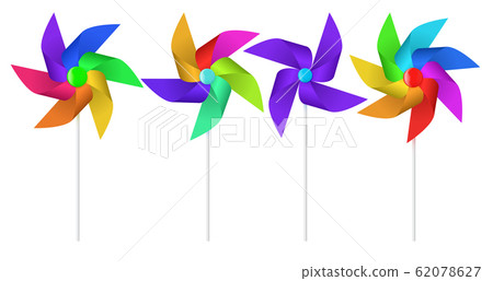 Color pinwheel. Multi colored toy paper windmill propeller. Color pinwheel. Multi colored toy paper windmill propeller. 62078627