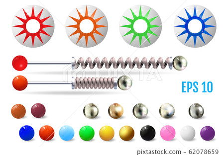 Realistic colored pinball elements Realistic colored pinball elements 62078659