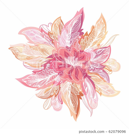 Vector boho style shape made of feathers Vector boho style shape made of feathers 62079096