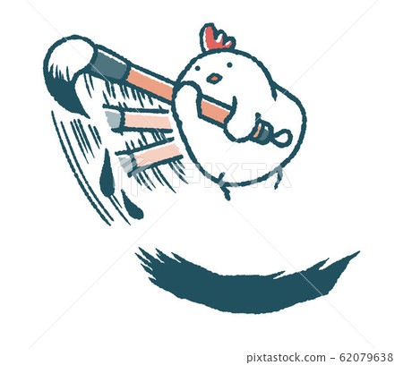 Loose chicken writes with a large brush Loose chicken writes with a large brush 62079638