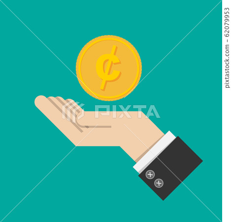 vector illustration. return of an investment. gold coin with sign of Canadian dollars money currency on hand, palm of businessman. invest growth,finance plan, personal management, investment portfolio vector illustration. return of an investment. gold coin with sign of Canadian dollars money currency on hand, palm of businessman. invest growth,finance plan, personal management, investment portfolio 62079953