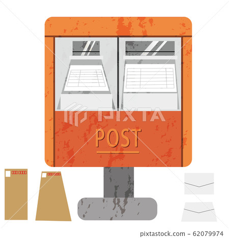 Illustration of two holes post flat design rust texture 62079974