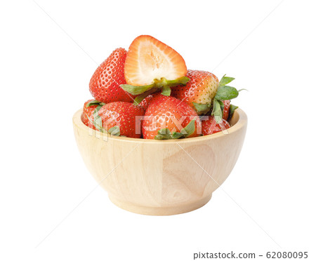 Freshness ripe strawberries isolated in a wooden 62080095