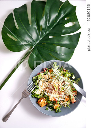 American salad with waffles and parmesan, lettuce 62080166