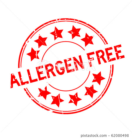 Grunge red allergen free word round rubber seal stamp on white background Grunge red allergen free word round rubber seal stamp on white background 62080498