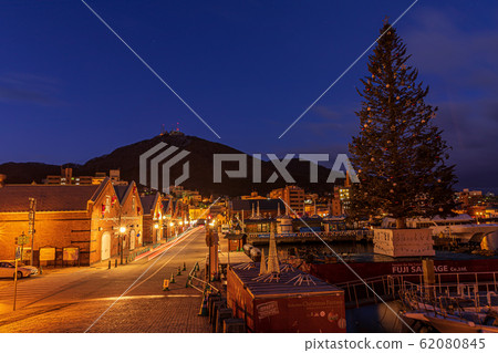 Hakodate / Red Brick Warehouse at Dawn and Christmas Tree 62080845