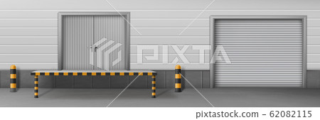 Business warehouse closed gates realistic 62082115