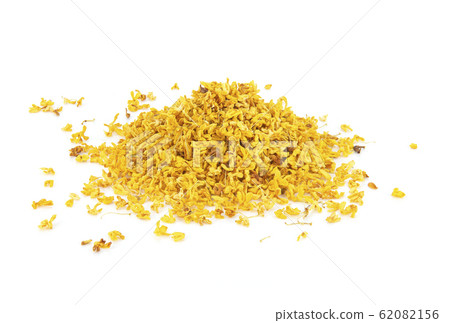 dry flowers of Sweet Osmanthus on a white dry flowers of Sweet Osmanthus on a white 62082156