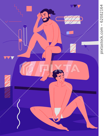 Two young men in swimming suits, Draw cartoons Two young men in swimming suits, Draw cartoons 62082164