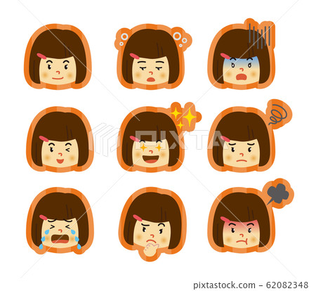 女孩的情感圖標集 62082348