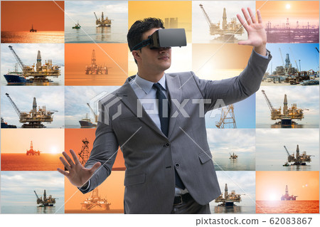 Oil worker in remote operations concept in oil industry 62083867
