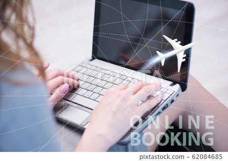 Concept of online air travel booking 62084685