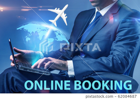Concept of online air travel booking Concept of online air travel booking 62084687